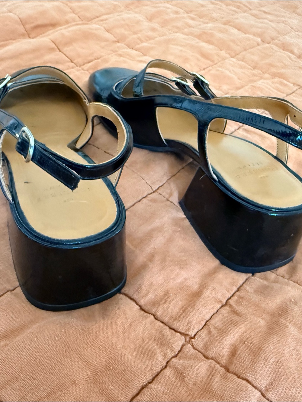Sézane Paula Babies Black Patent Slingback Mary Jane Heels Size 8 / 39 - Picture 10 of 12